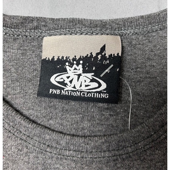 Vintage PNB Nation Clothing Grey Long Sleeve Graphic T Shirt Women's Size M NEW - Picture 9 of 9